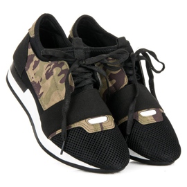 Zapatos deportivos sin cordones negro marrón verde 2