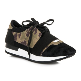 Zapatos deportivos sin cordones negro marrón verde 4