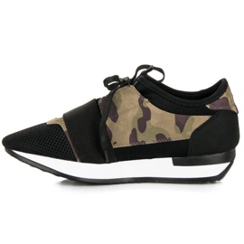 Zapatos deportivos sin cordones negro marrón verde 5