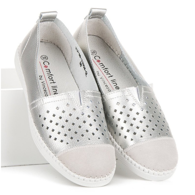 Slipons de piel VINCEZA gris 1