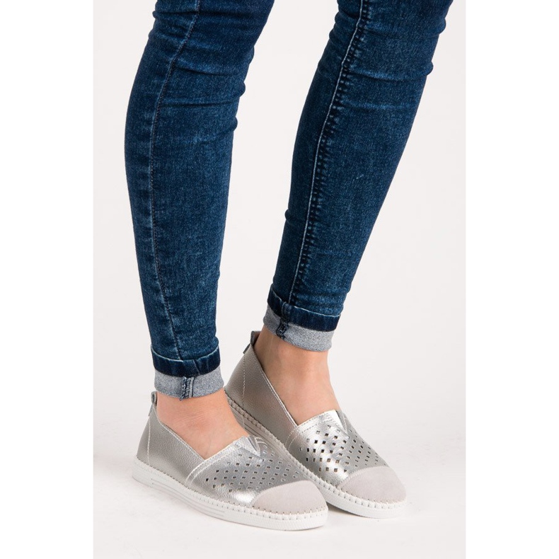 Slipons de piel VINCEZA gris 2