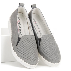 Mocasines vinceza piel gris 3