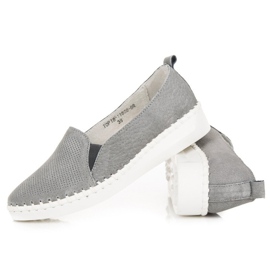 Mocasines vinceza piel gris 4