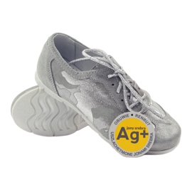 RenBut Botas deportivas de cuero. Zapatos de encaje plateado gris 3