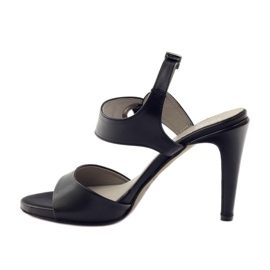 Sandalias de piel con tacón Edeo 3208 negro 2