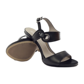 Sandalias de piel con tacón Edeo 3208 negro 3