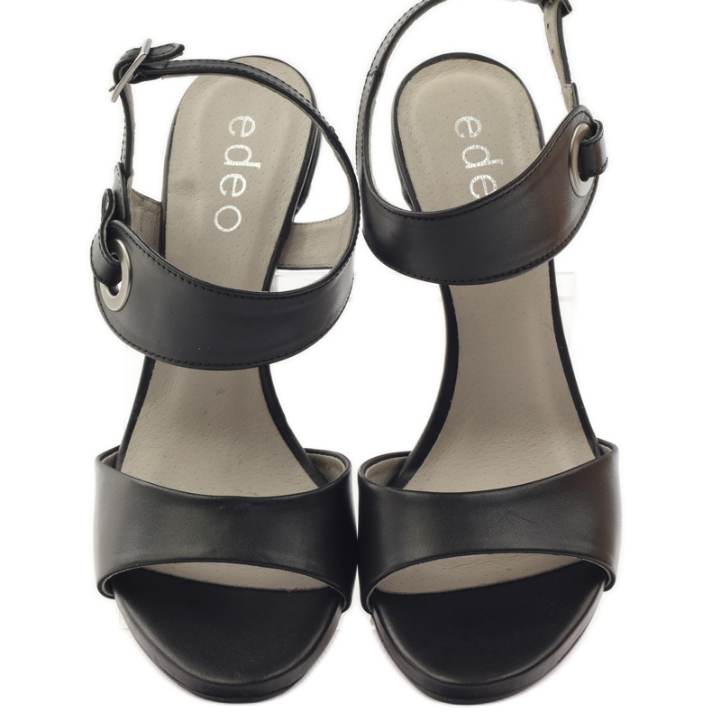 Sandalias de piel con tacón Edeo 3208 negro 4