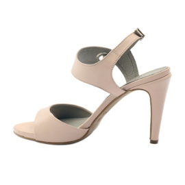 Sandalias de piel con pin Edeo 3208 rosado 2
