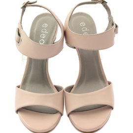 Sandalias de piel con pin Edeo 3208 rosado 4