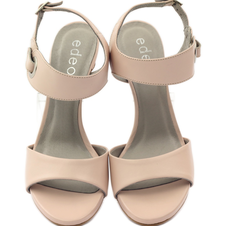 Sandalias de piel con pin Edeo 3208 rosa 4