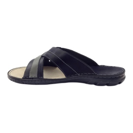 Pantuflas de piel para hombre Naszbut 055, azul marino 2