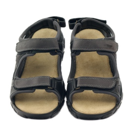 Sandalias de piel con velcro Naszbut 043 negro gris 4