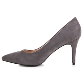 Milaya Tacones de ante gris 4