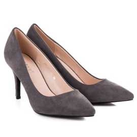 Milaya Tacones de ante gris 6