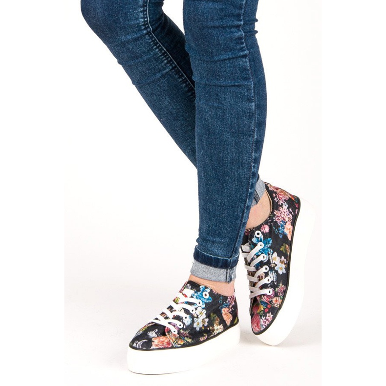 Yes Mile Deportivas Atadas Con Flores multicolor 2