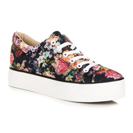 Yes Mile Deportivas Atadas Con Flores multicolor 3