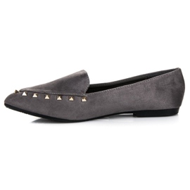 Zapatos sin cordones con tachuelas gris 1