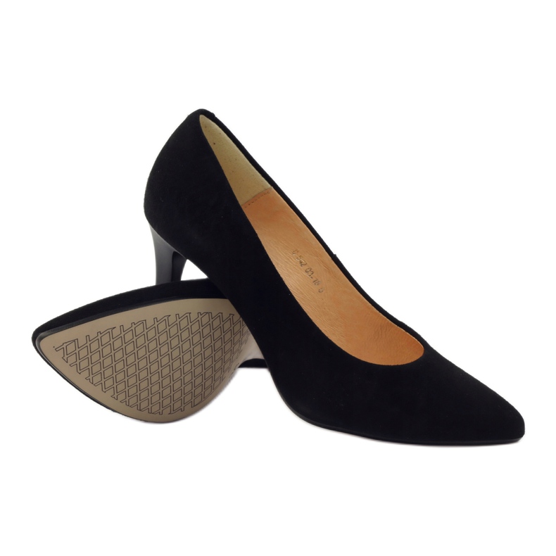 Bombas de cuero para mujer Espinto en Szpilka 542 Black negro 3