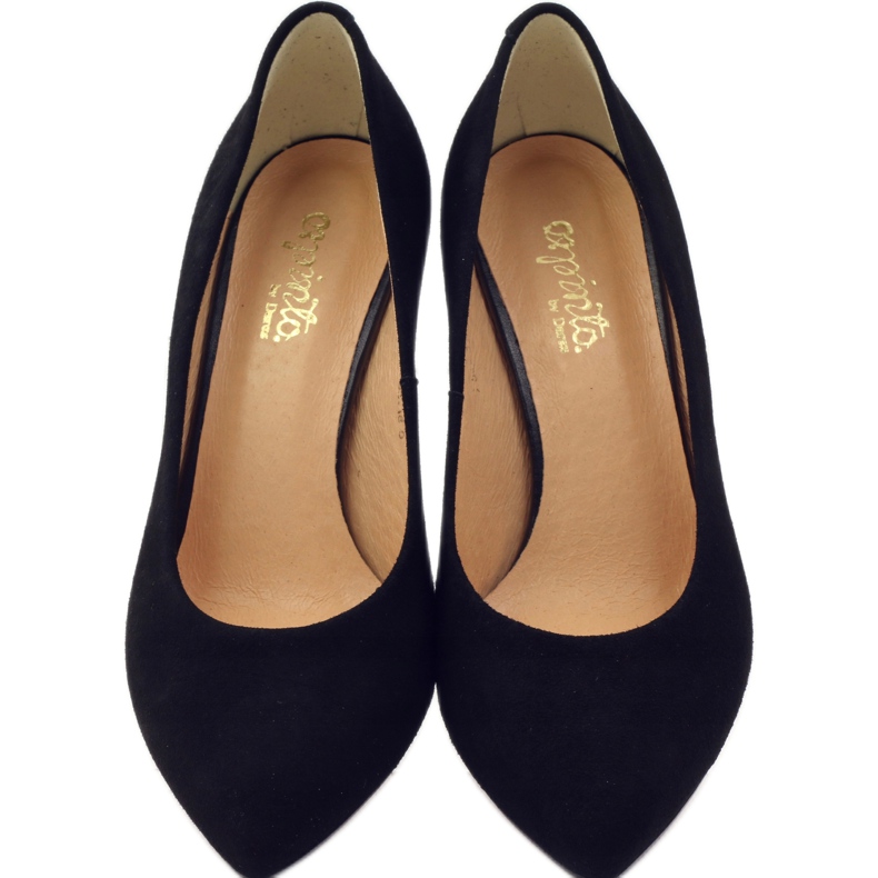 Bombas de cuero para mujer Espinto en Szpilka 542 Black negro 4