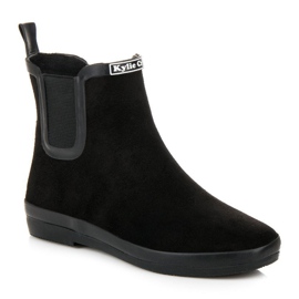 Kylie Chanclas de ante para mujer negro 2
