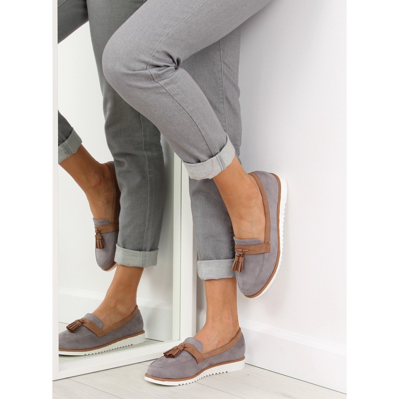 Mocasines grises para mujer 9167 Gris 1