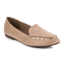 Zapatos sin cordones con tachuelas marrón 2
