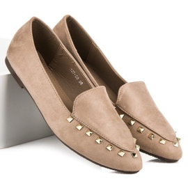 Zapatos sin cordones con tachuelas marrón 1 Zapatos sin cordones con tachuelas marrón 1