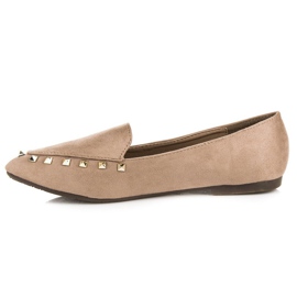 Zapatos sin cordones con tachuelas marrón 3