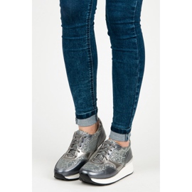 Kylie Zapatos deportivos con purpurina gris 2
