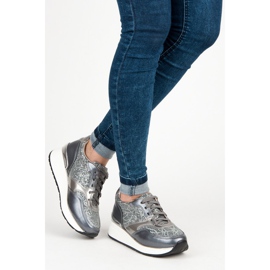 Kylie Zapatos deportivos con purpurina gris 3
