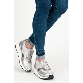 Kylie Zapatos deportivos con purpurina gris 2
