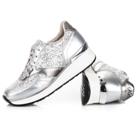 Kylie Zapatos deportivos con purpurina gris 5