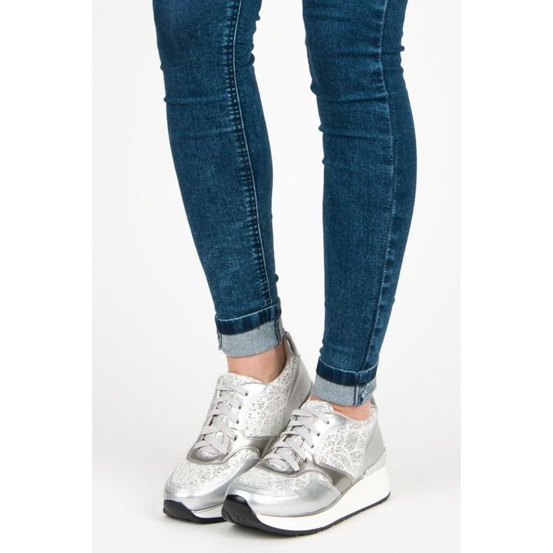 Kylie Zapatos deportivos con purpurina gris 1