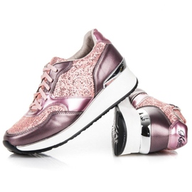 Kylie Zapatos deportivos con purpurina rosado 4