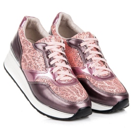 Kylie Zapatos deportivos con purpurina rosado 3