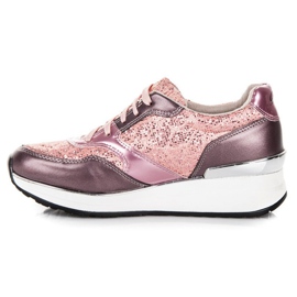 Kylie Zapatos deportivos con purpurina rosado 6