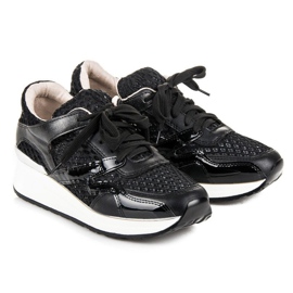 Kylie Zapatillas negras con malla negro 1