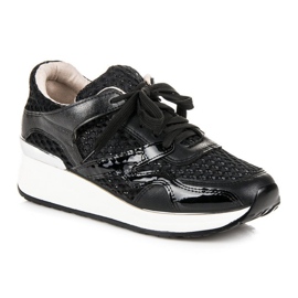 Kylie Zapatillas negras con malla negro 2