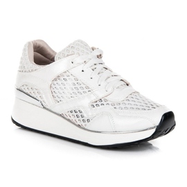Kylie Zapatillas blancas con malla blanco 3