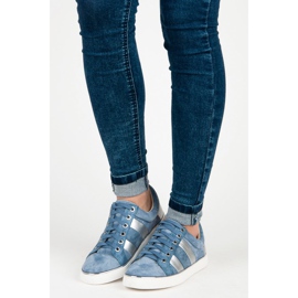 Kylie Zapatillas de moda atadas azul 1