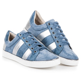 Kylie Zapatillas de moda atadas azul 2
