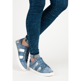 Kylie Zapatillas de moda atadas azul 3