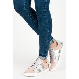 Kylie Zapatillas de moda atadas rosado gris 2