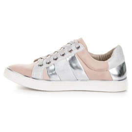 Kylie Zapatillas de moda atadas rosado gris 4