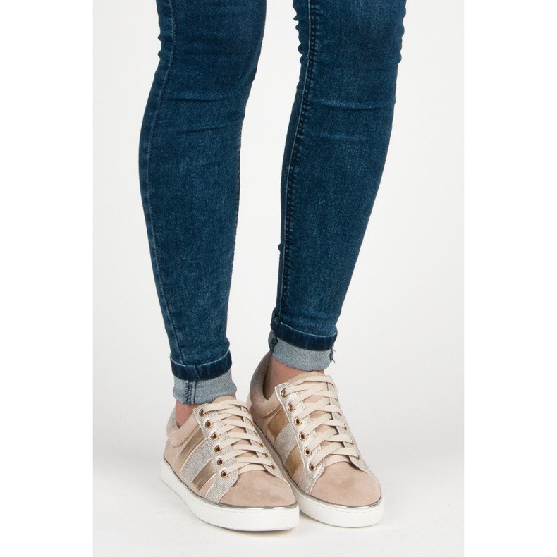 Kylie Zapatillas de moda atadas marrón 1 Kylie Zapatillas de moda atadas marrón 1