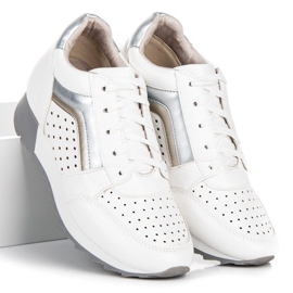Kylie Zapatillas de moda en la plataforma blanco 5
