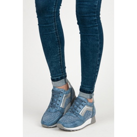 Kylie Zapatillas de moda en la plataforma azul 1
