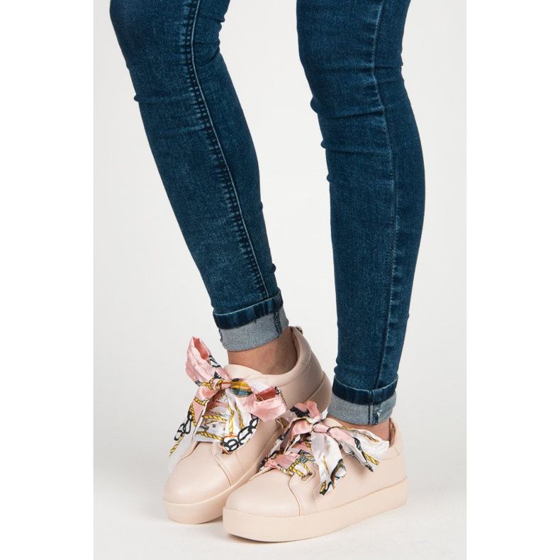 Zapatillas Atadas con cinta VICES rosa 1