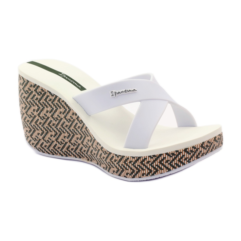 Chanclas mujer cuña Ipanema 82288 blanco marrón verde 1