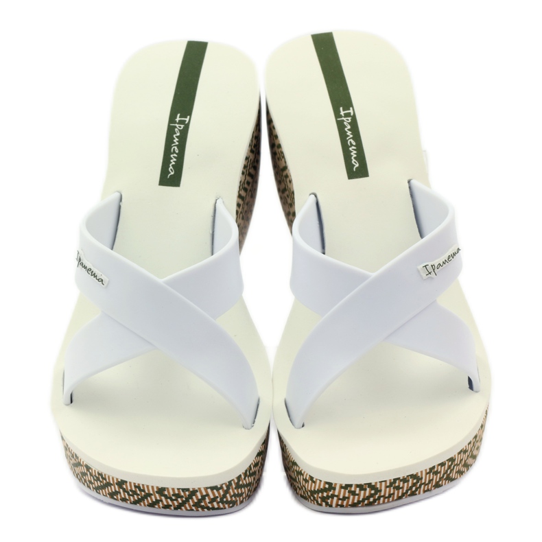 Chanclas mujer cuña Ipanema 82288 blanco marrón verde 4